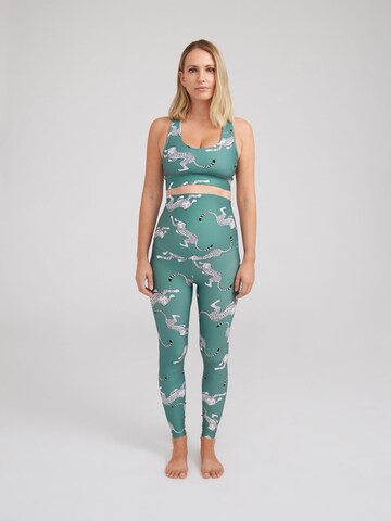 Hey Honey for EDITED Skinny Sportbroek 'Maternity Gepard' in Groen