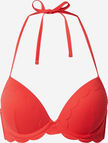 Hunkemöller Normalny krój Góra bikini 'AB EXCL Scallop' w kolorze czerwony: przód