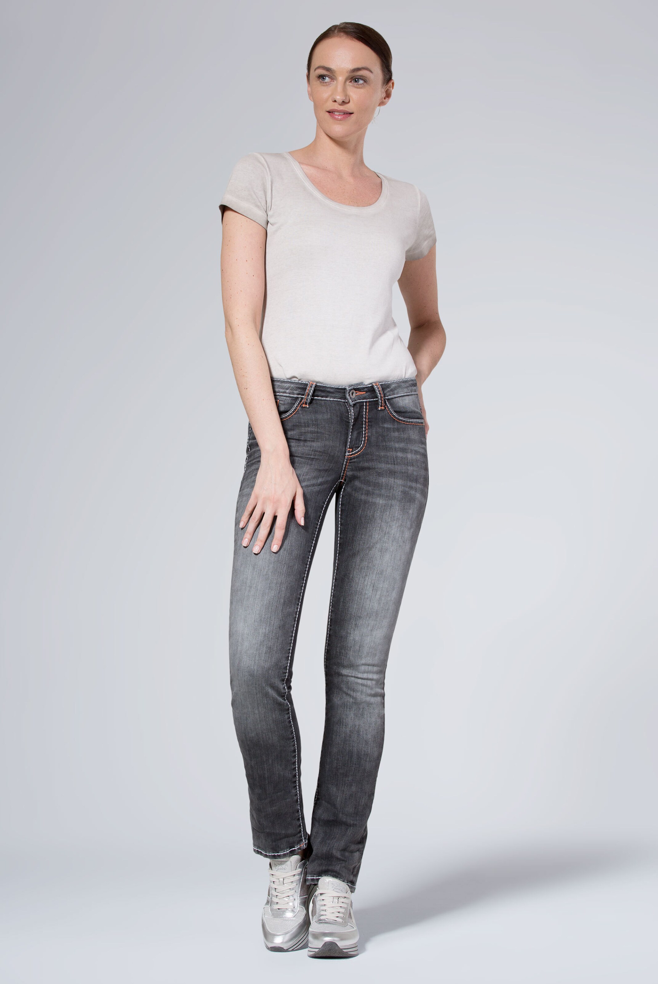 Frauen Jeans Soccx Jeans in Grau - MM10628