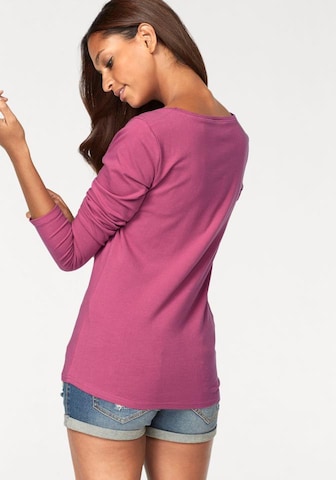 VIVANCE Langarmshirts (2 Stück) aus Baumwoll-Stretch in Pink