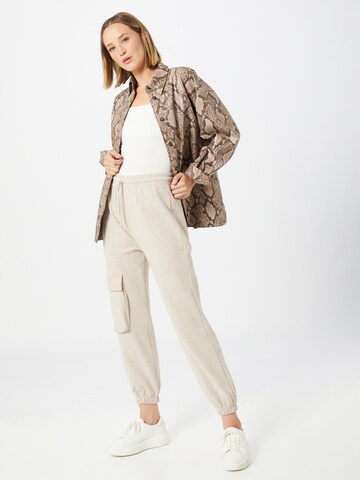 NU-IN Tapered Cargobroek in Beige