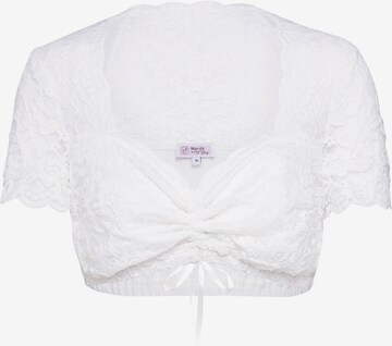 Blouse folklorique 'Nadine-Kosira' MARJO en blanc : devant