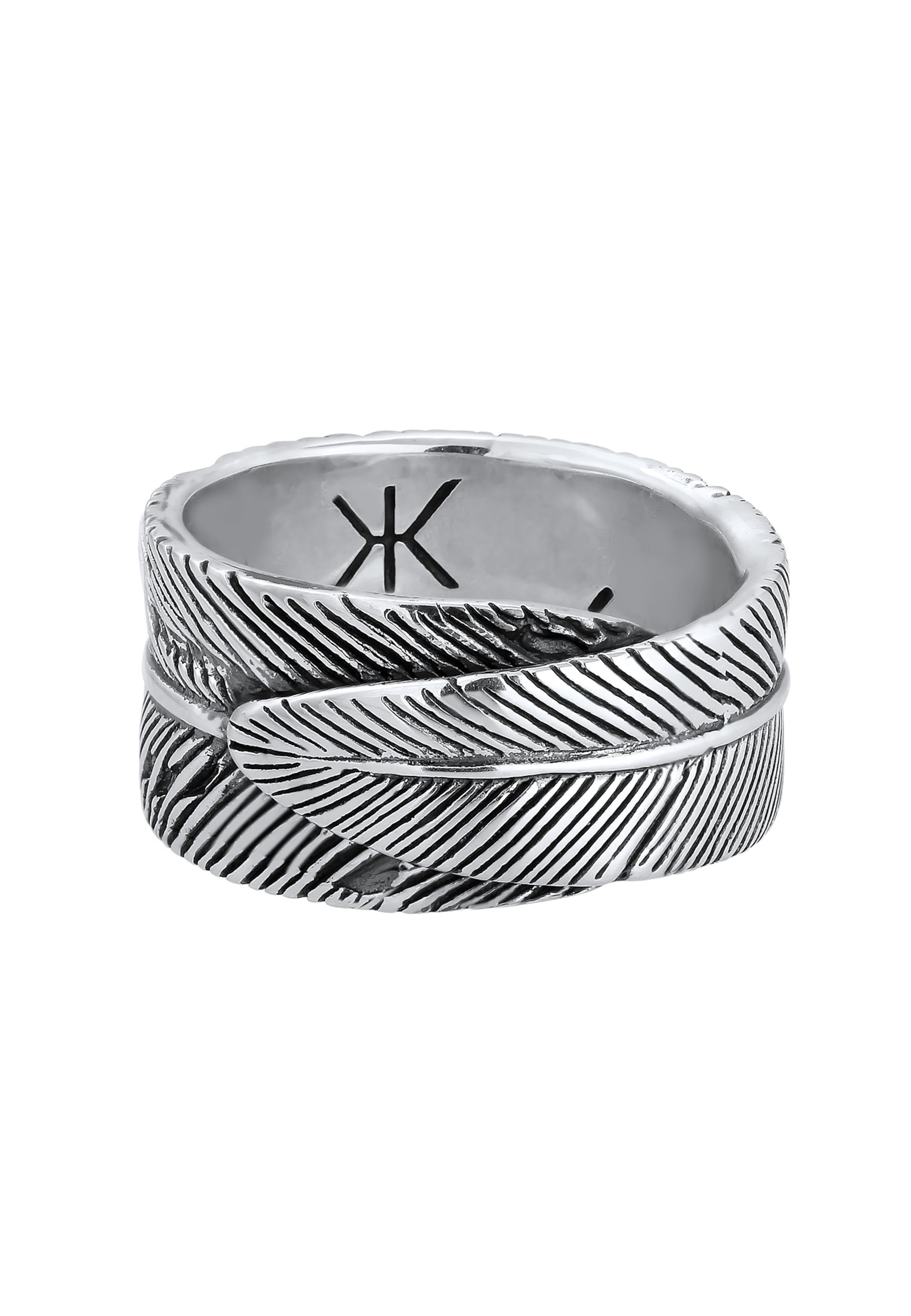 KUZZOI Ring 'Feder' in Zilver