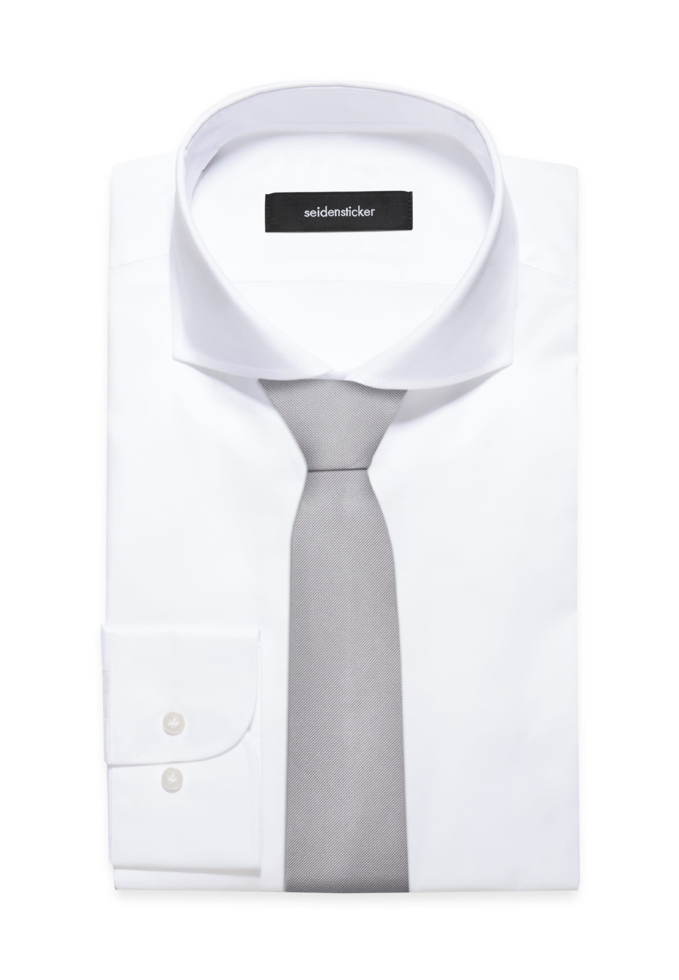 SEIDENSTICKER Tie 'Schwarze Rose' in Silver