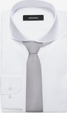 SEIDENSTICKER Krawatte 'Schwarze Rose' in Silber