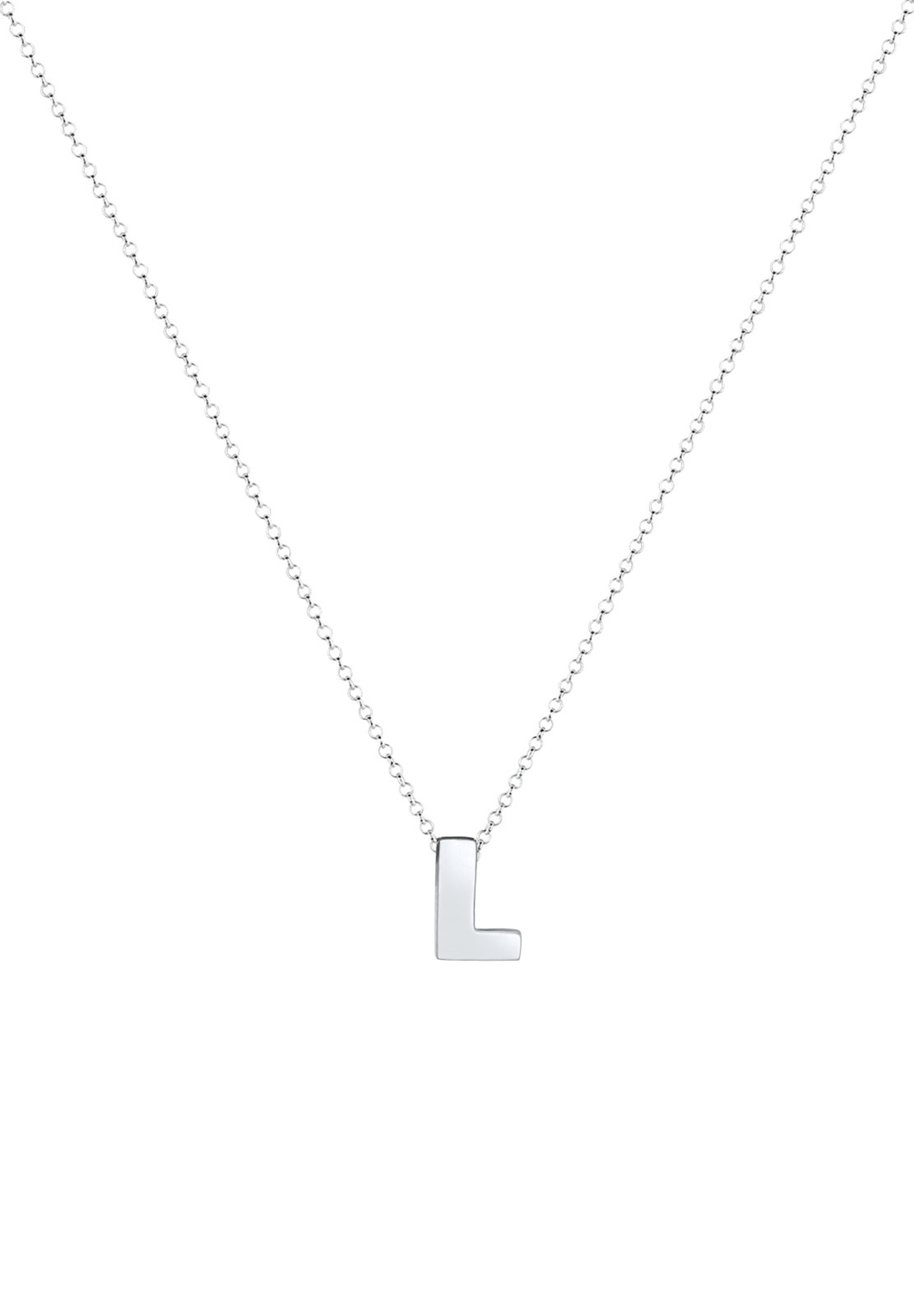 ELLI Kette 'Buchstabe - L' in Silber: Vorderseite