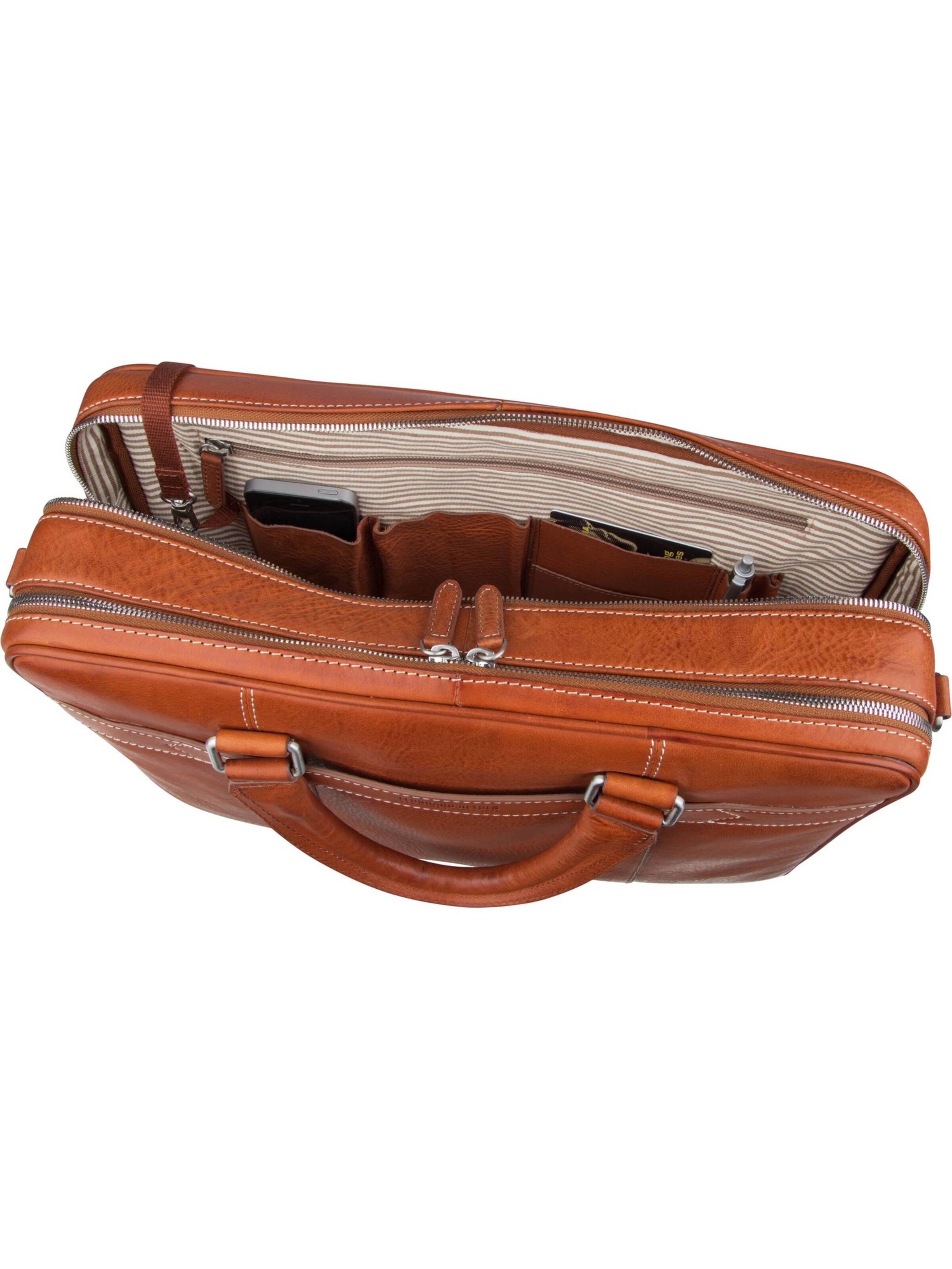 LEONHARD HEYDEN Laptoptas 'Bergamo' in Bruin