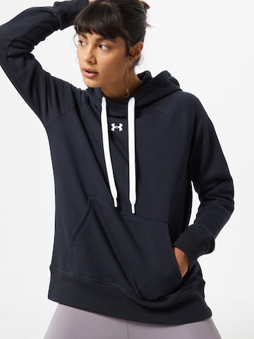 UNDER ARMOUR Sportief sweatshirt 'Rival' in Zwart: voorkant