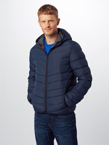 BRAVE SOUL Between-Season Jacket 'GRANTPLAIN' in Blue: front