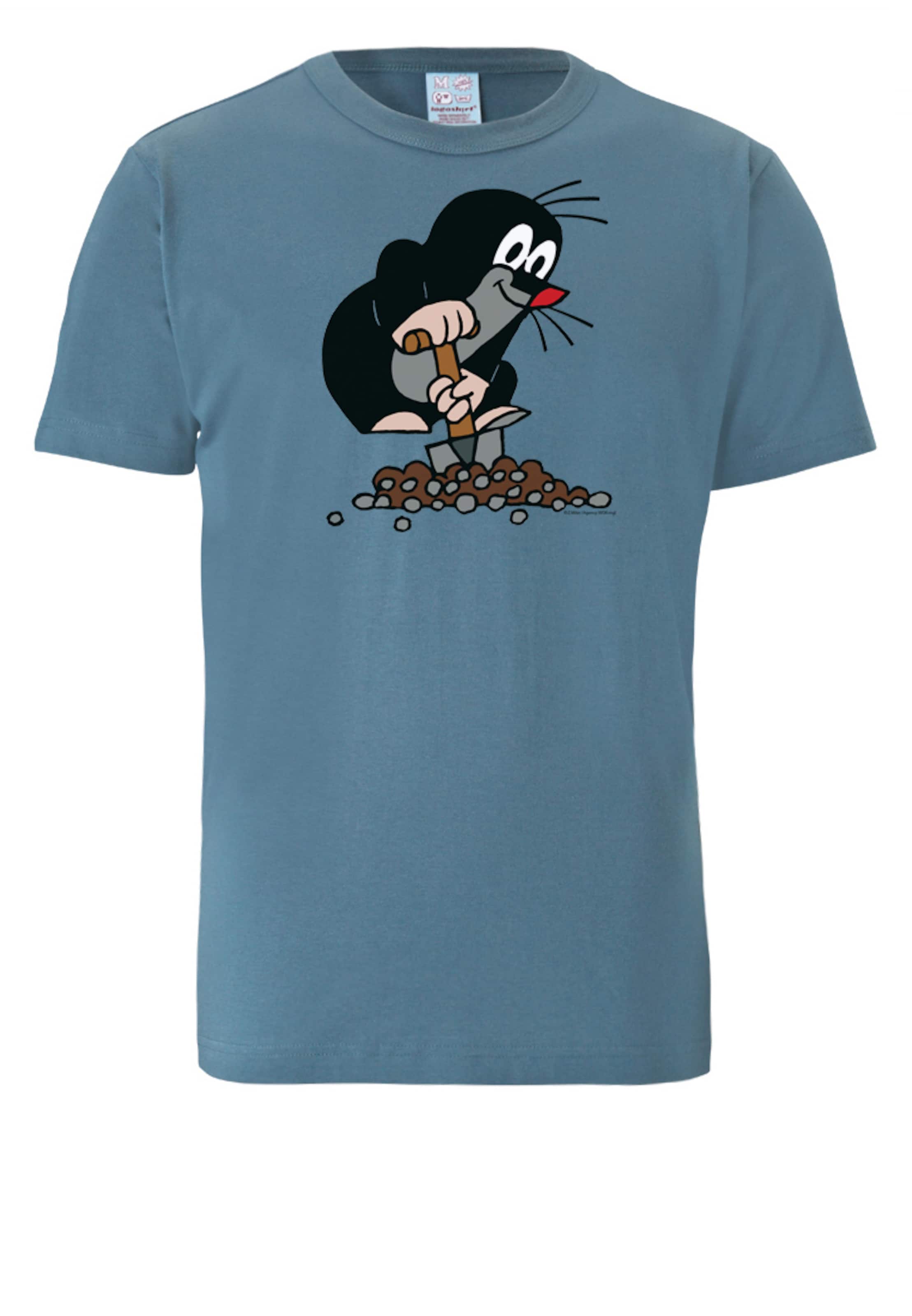 Männer Große Größen LOGOSHIRT T-Shirt Der Kleine Maulwurf in Taubenblau - WQ55051