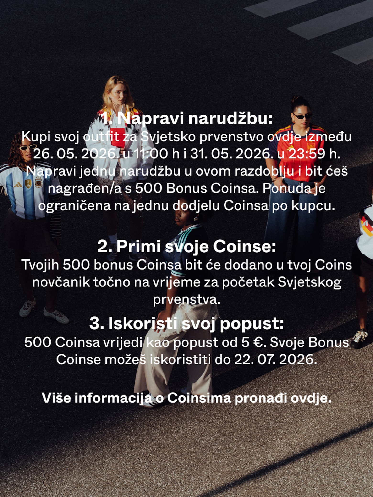 Osvoji 500 Coinsa = 5 € popusta na tvoju iduću narudžbu Promocija za Svjetsko prvenstvo