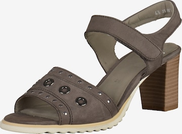 ARA Strap Sandals in Grey: front