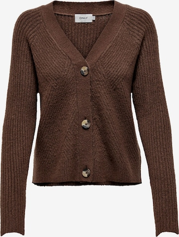 ONLY Knit Cardigan in Brown: front