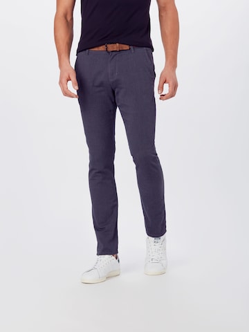 TOM TAILOR DENIM - Slimfit Pantalón chino en negro: frente