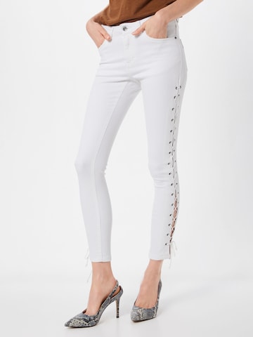 Urban Classics - Skinny Calças de ganga em branco: frente