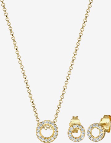 Elli DIAMONDS Schmuckset Diamant, Geo, Kreis in Gold