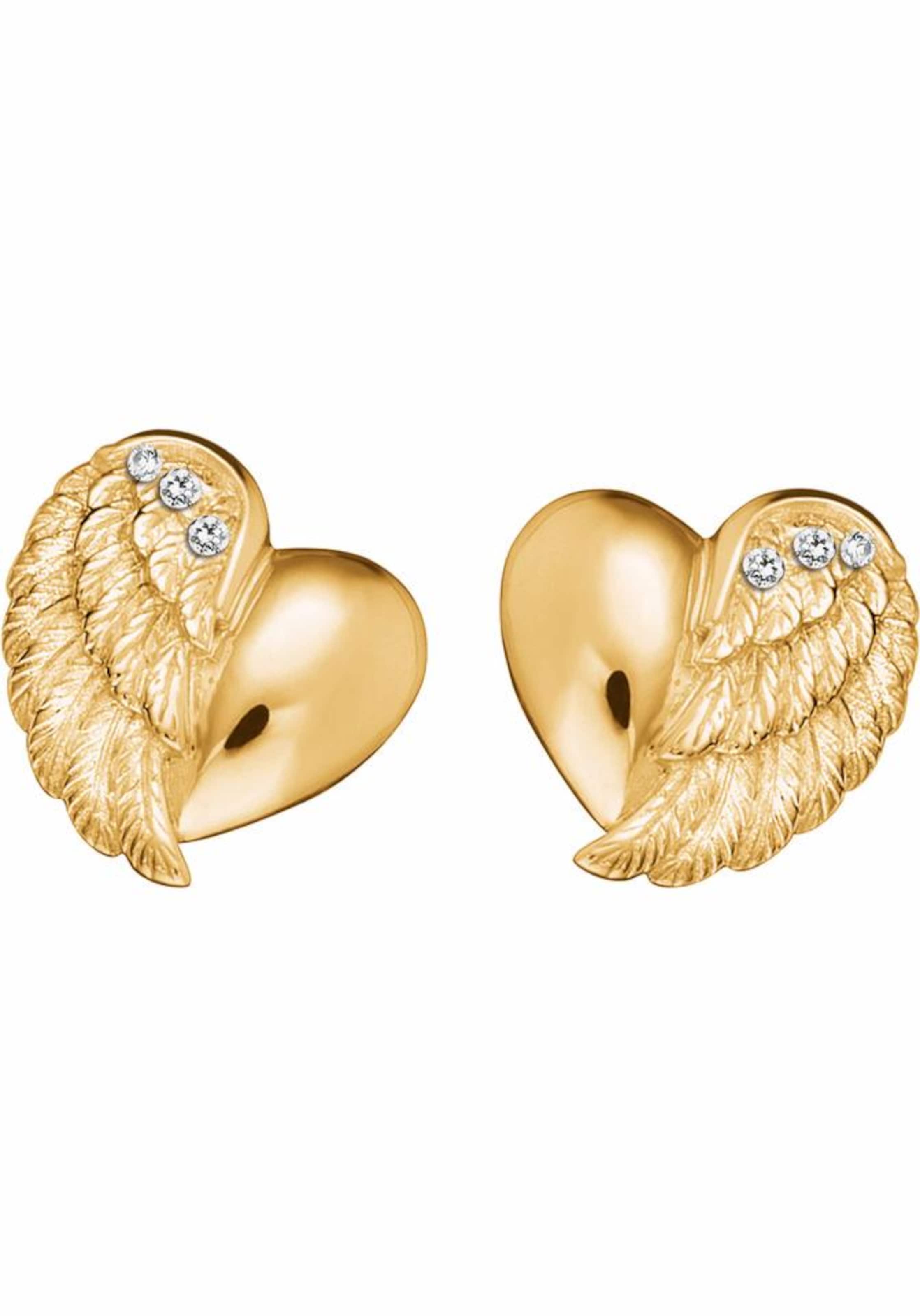 Engelsrufer Earrings 'Herzflügel, ERE-LILHEARTWING-STG' in Gold: front