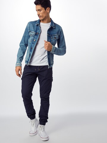 INDICODE JEANS Tapered Cargobroek 'Levy' in Blauw