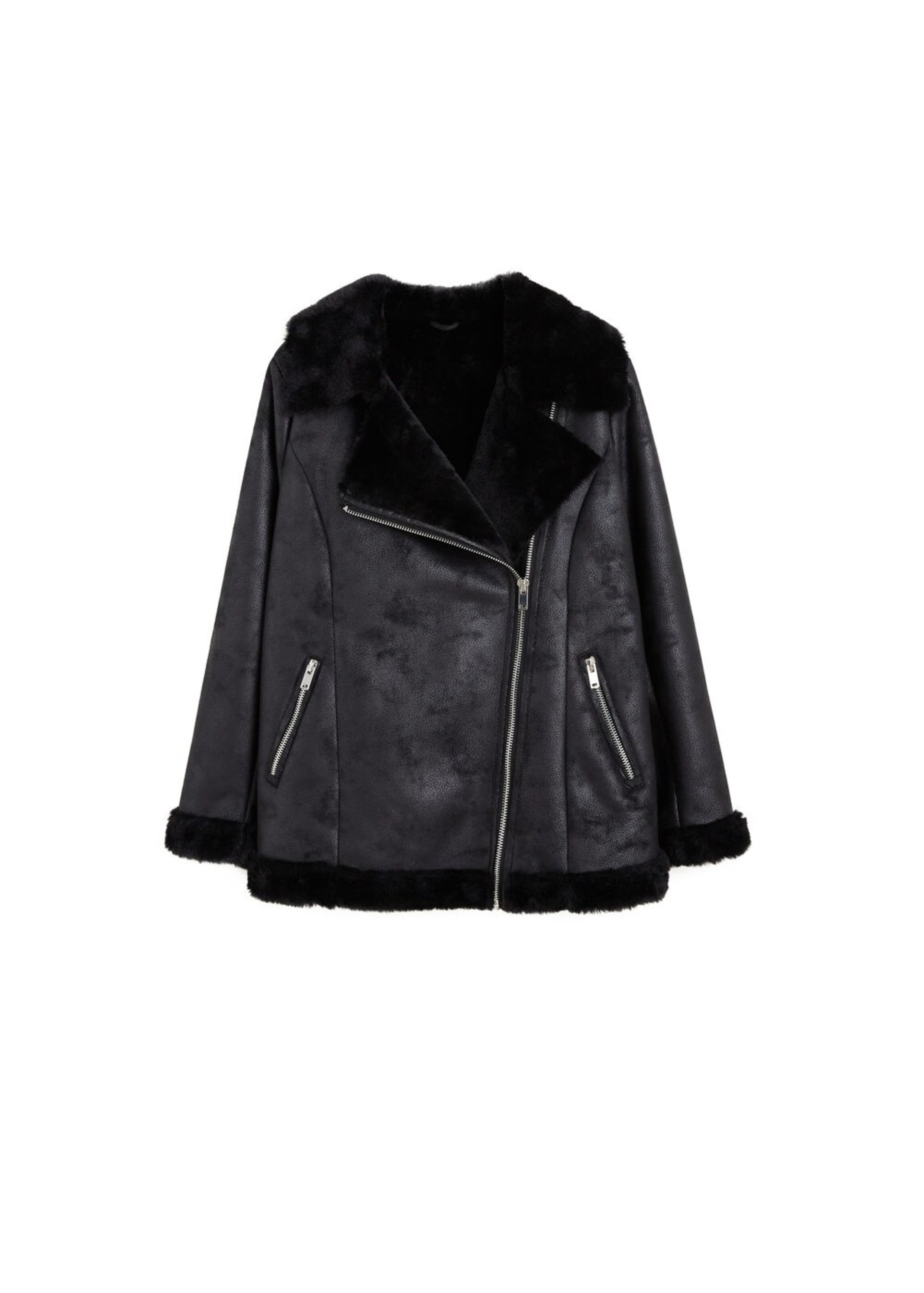 VIOLETA by Mango - Mantel 'motor' in schwarz