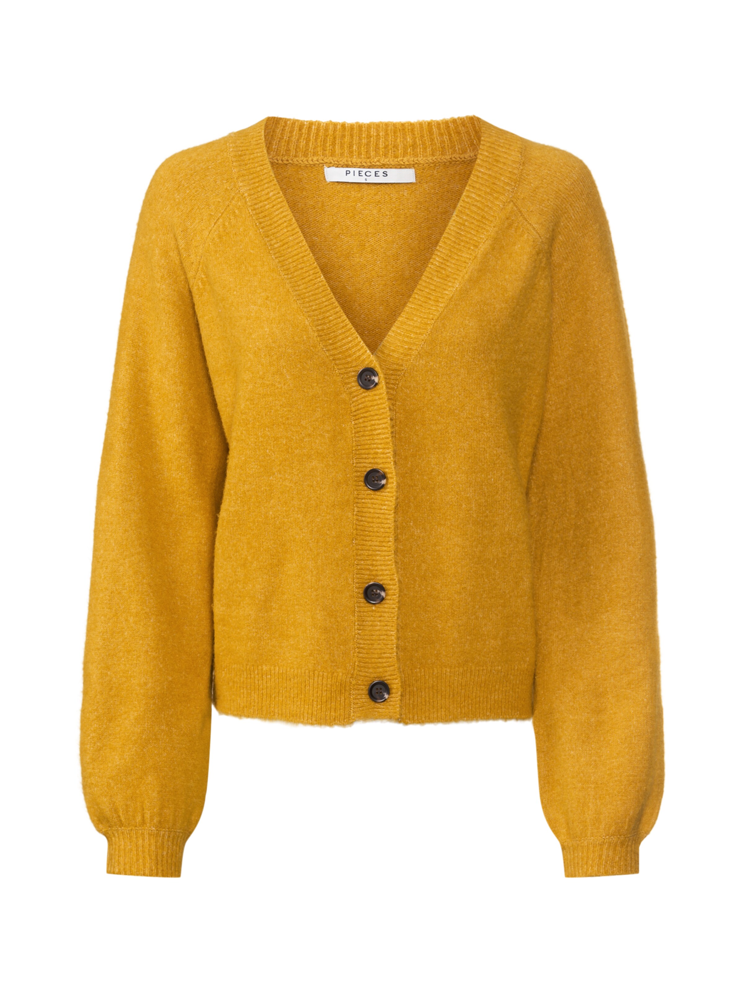 PIECES - Strickjacke 'PCESTHER' in goldgelb