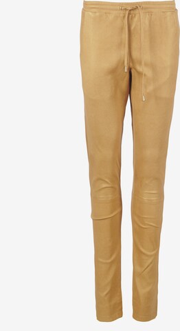 Coupe slim Pantalon 'Brenzone' Maze en beige : devant