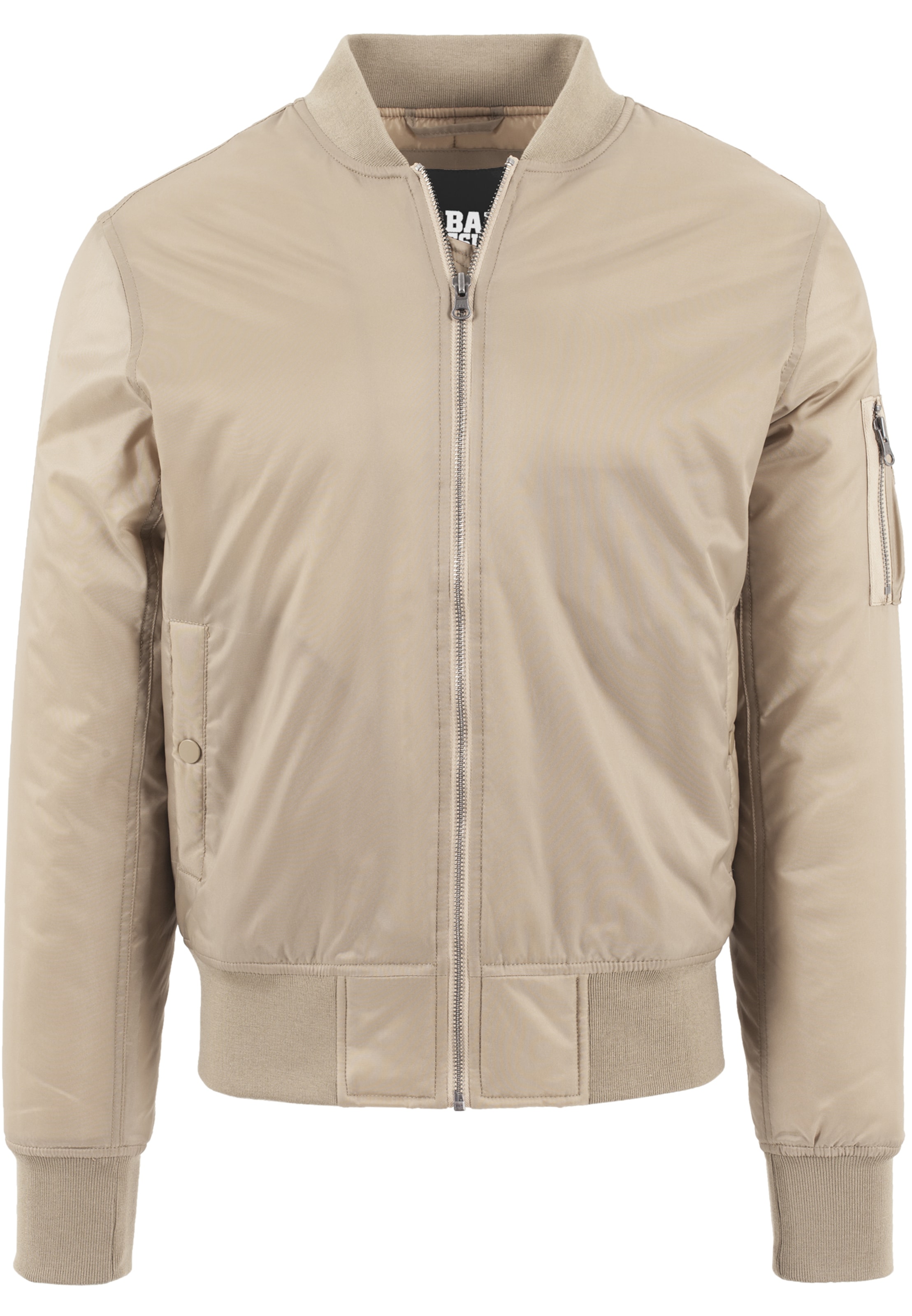 Urban Classics Herren ' Basic Bomber Jacket ' in Beige: Vorderseite