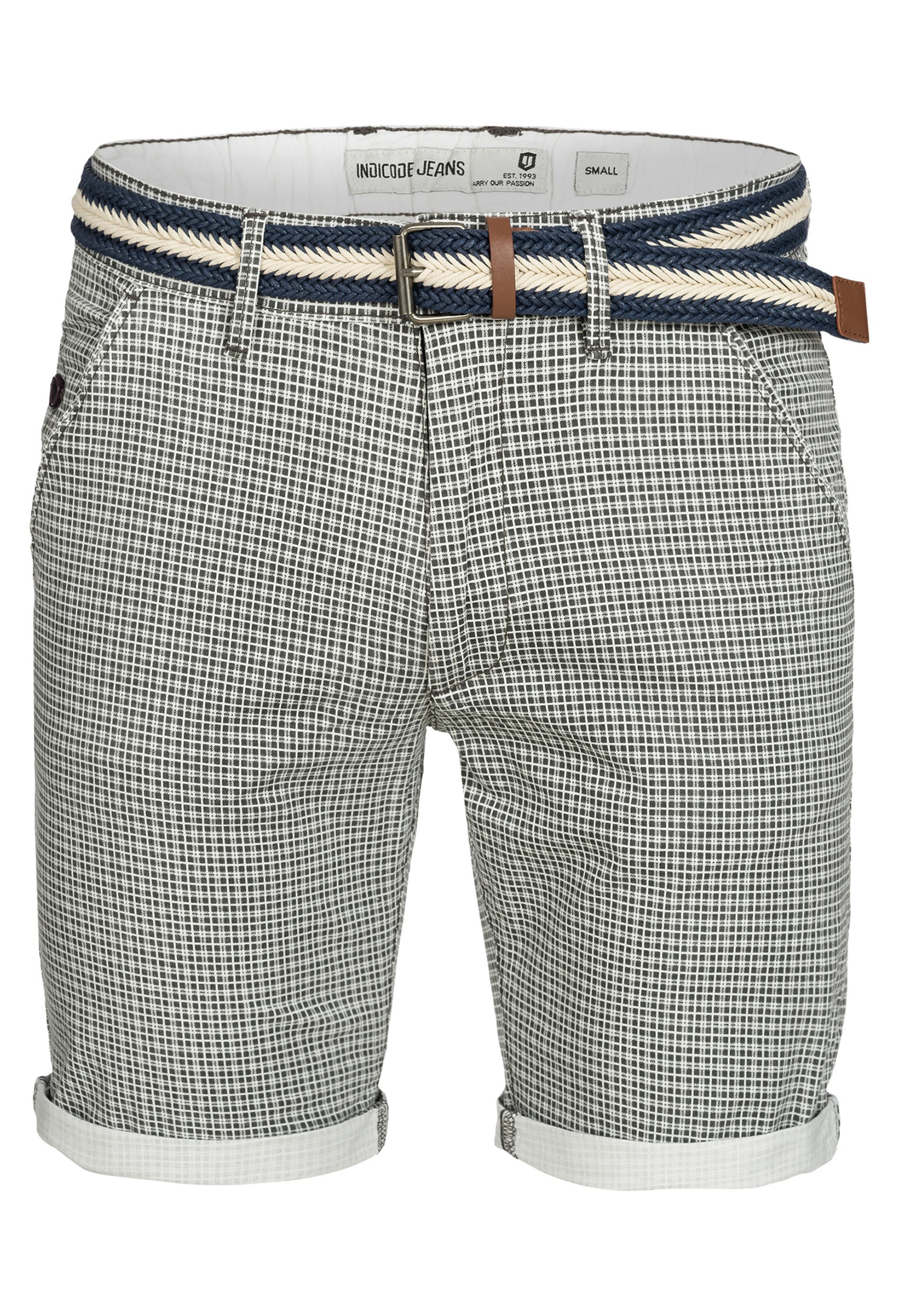 INDICODE JEANS Regular Shorts 'Bourchier' in Grau: Vorderseite