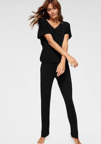 LASCANA Regular Pajama in Black: front