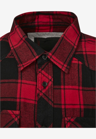 Brandit Regular fit Button Up Shirt in Red