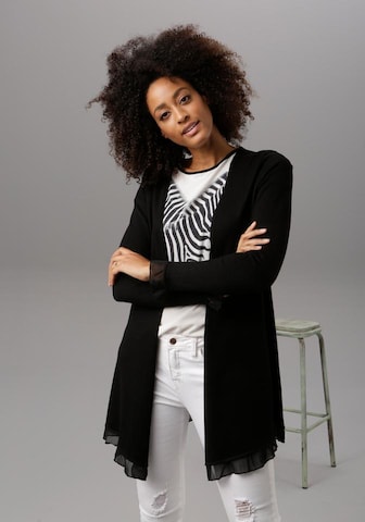 VIVANCE Knit Cardigan in Black: front