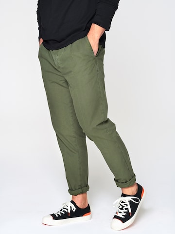 Regular Pantalon chino 'Anton' DAN FOX APPAREL en vert : sur le côté