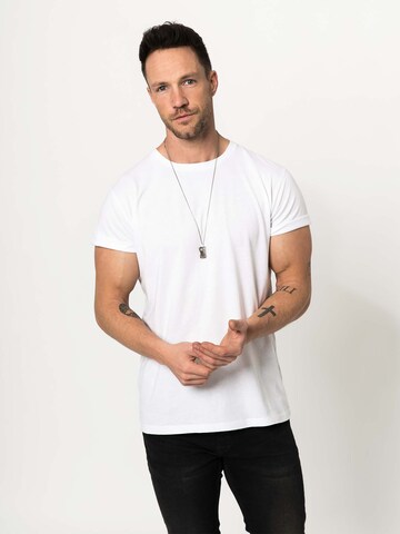 Coupe regular T-Shirt 'Piet' DAN FOX APPAREL en blanc : devant