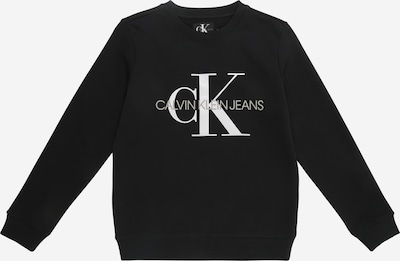 Bluză de molton Calvin Klein Jeans pe negru / alb, Vizualizare produs