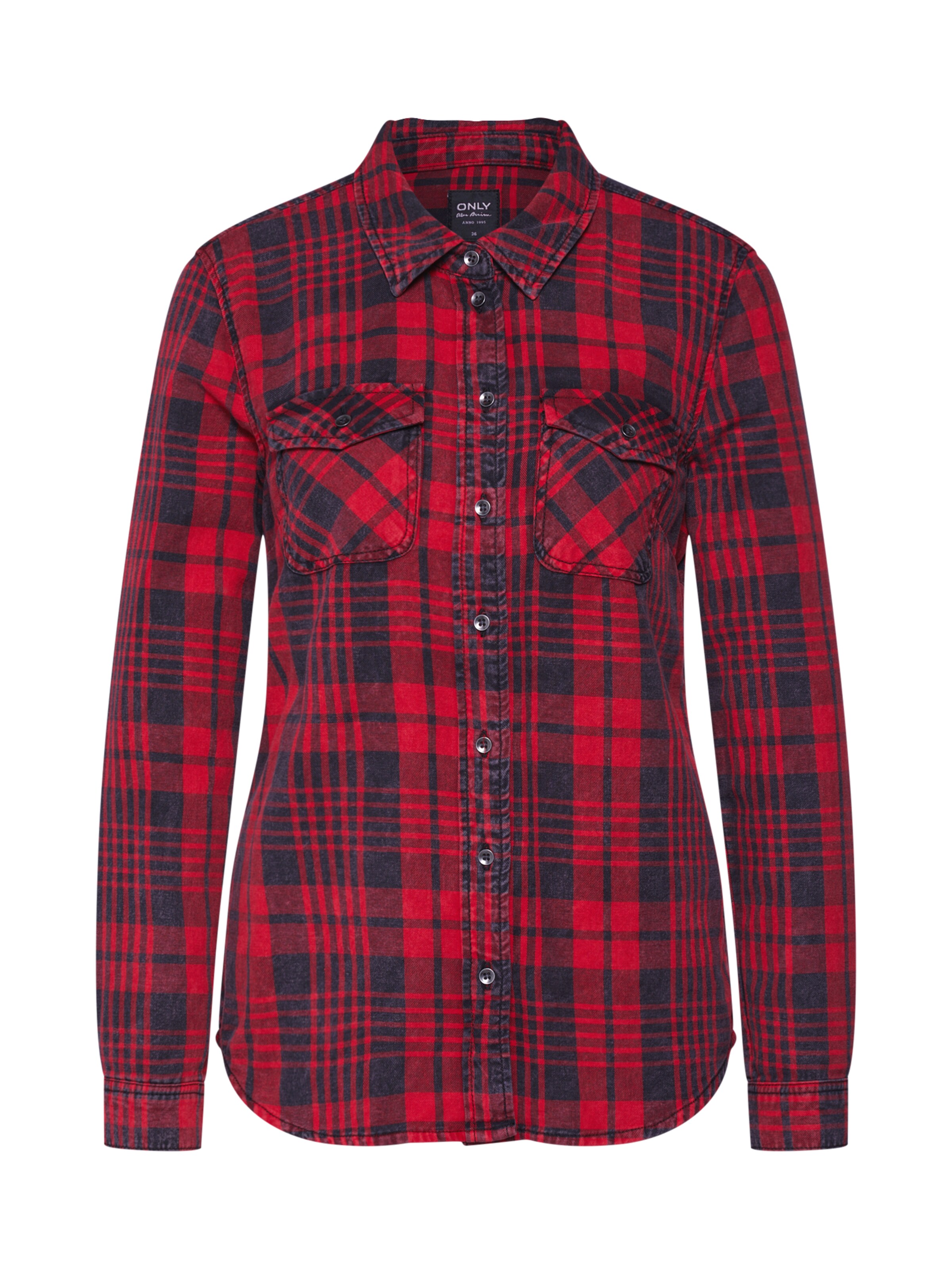 ONLY - Blouse 'ROCK IT' in de kleur Rood