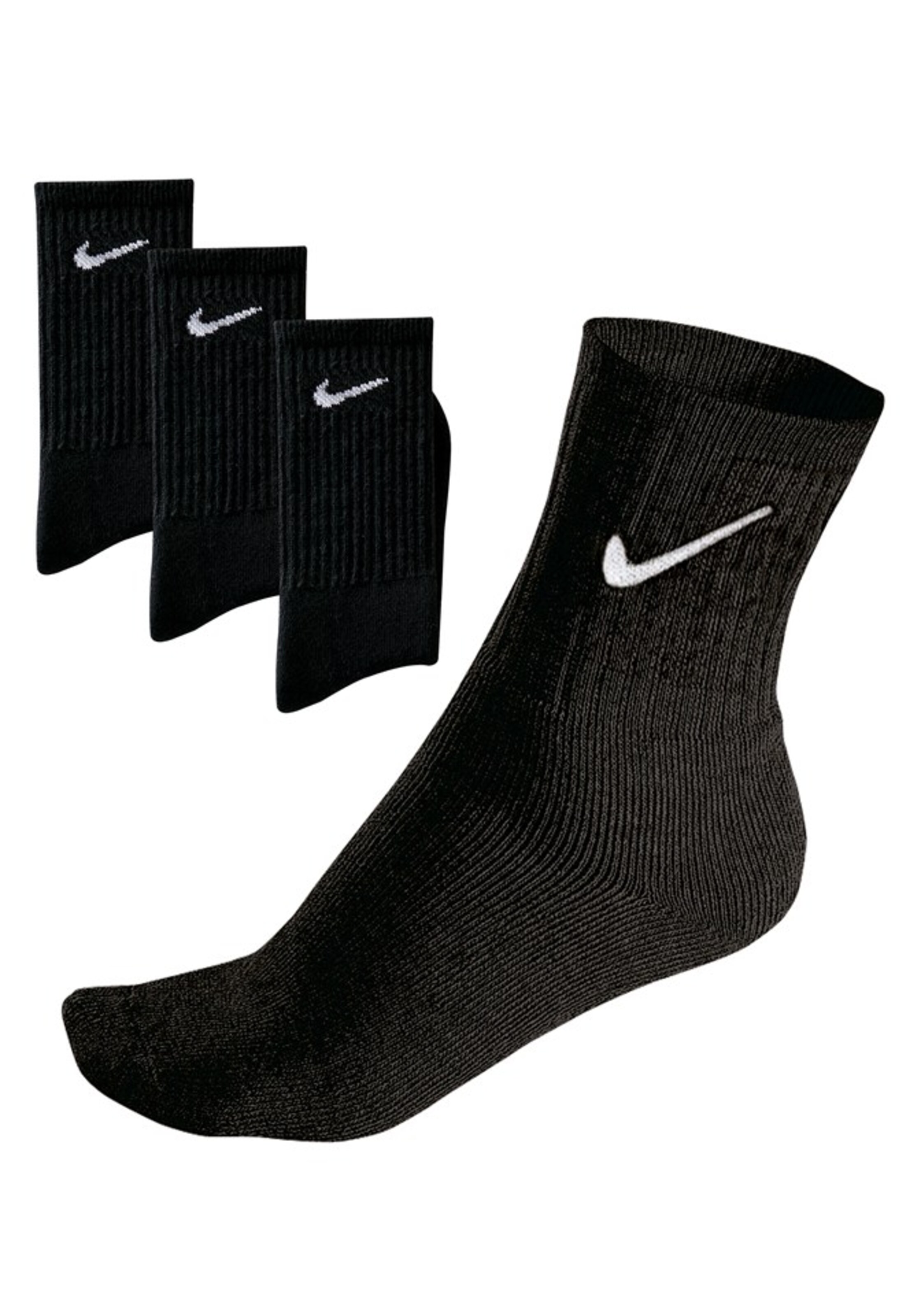NIKE - Klassische Sportsocken (3 Paar) mit Frottee in schwarz