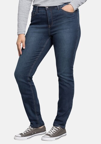 Coupe slim Jeggings SHEEGO en bleu : devant