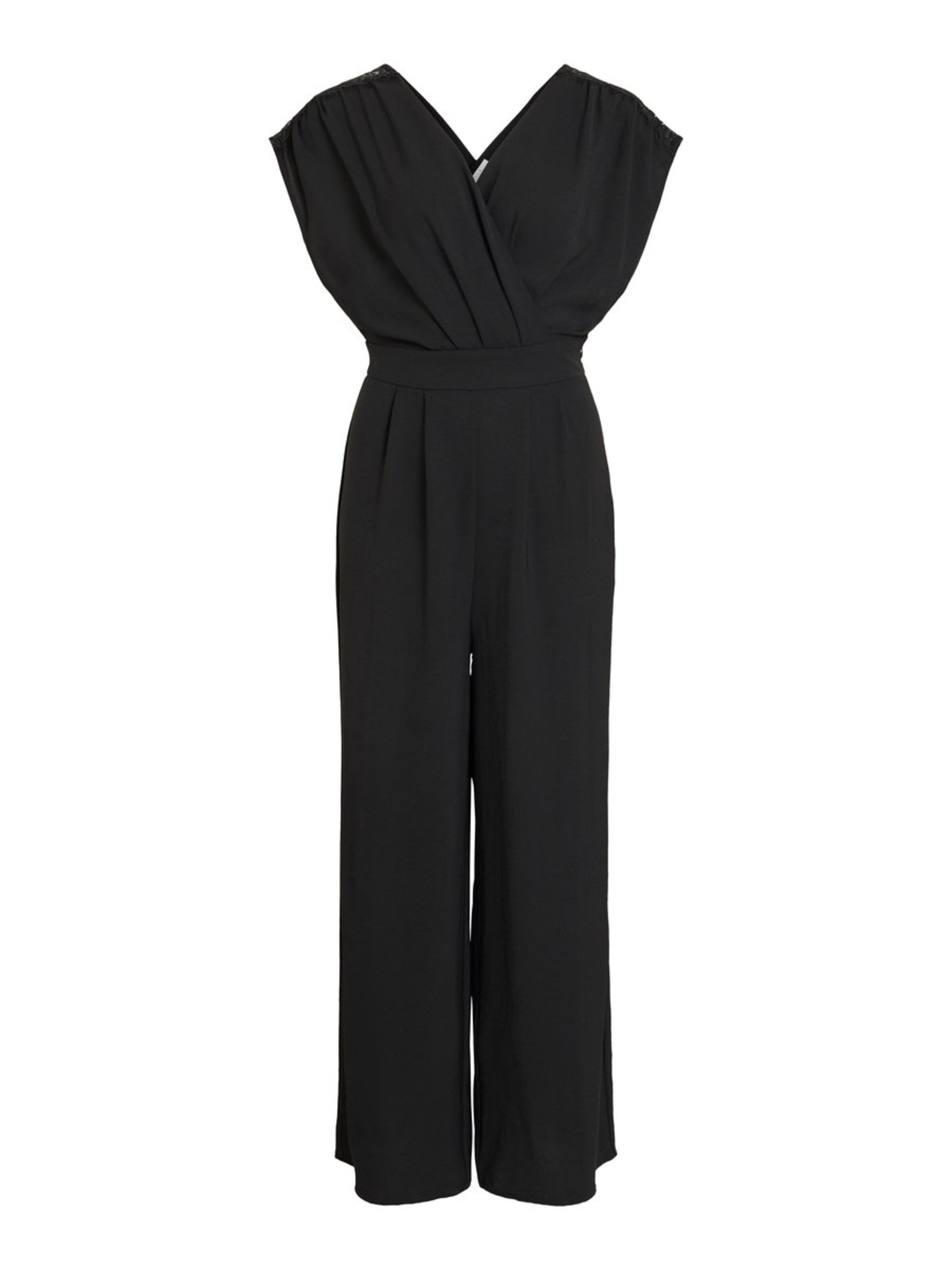 VILA - Jumpsuit 'VISANVI S/L JUMPSUIT/DC' in de kleur Zwart