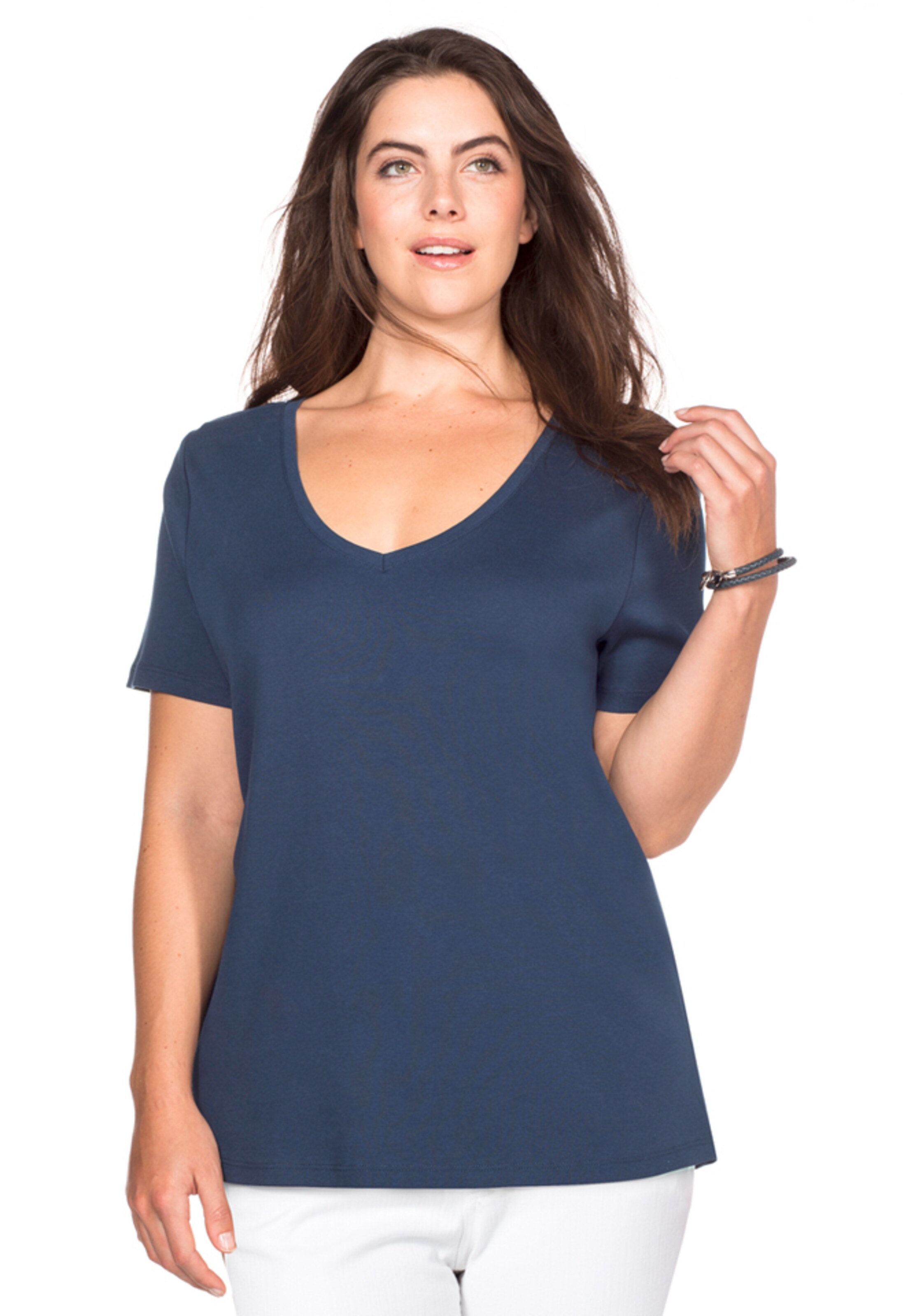 T-shirt SHEEGO en bleu : devant