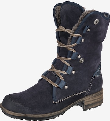 JOSEF SEIBEL Lace-Up Ankle Boots 'Sandra' in Blue: front