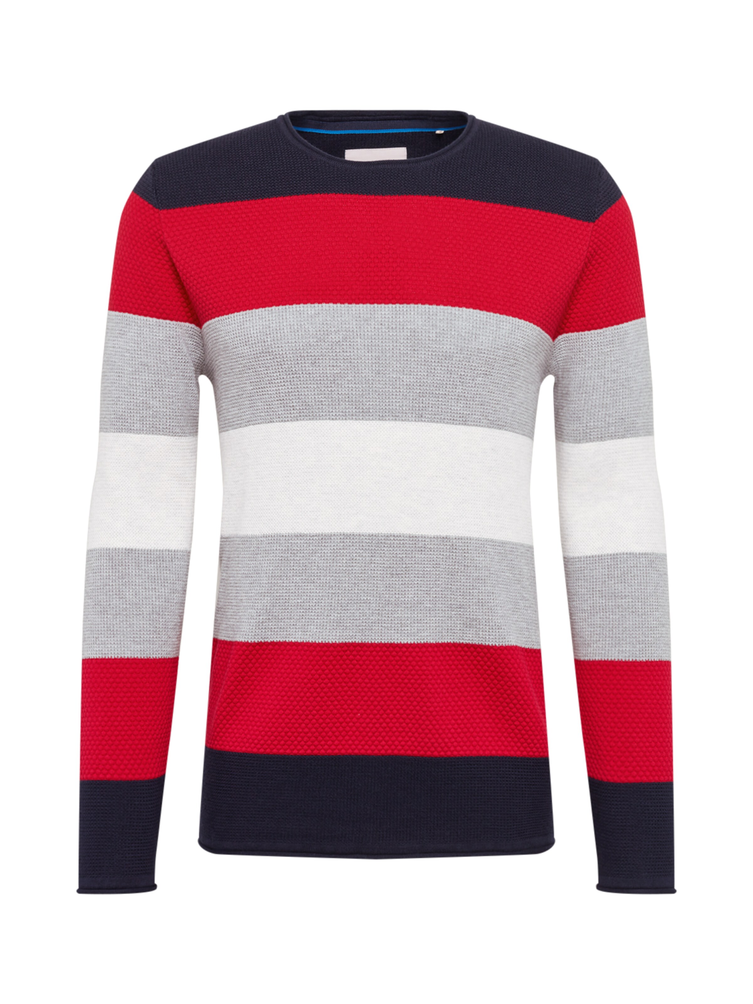 EDC BY ESPRIT - Trui 'stitch mix cnk' in de kleur Navy