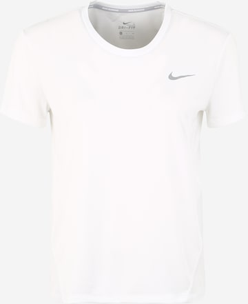 Tricou funcțional 'MILER' de la NIKE pe alb: față