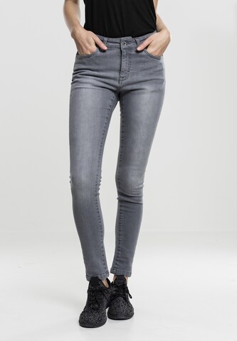 Urban Classics Skinny Jeans in Grijs: voorkant