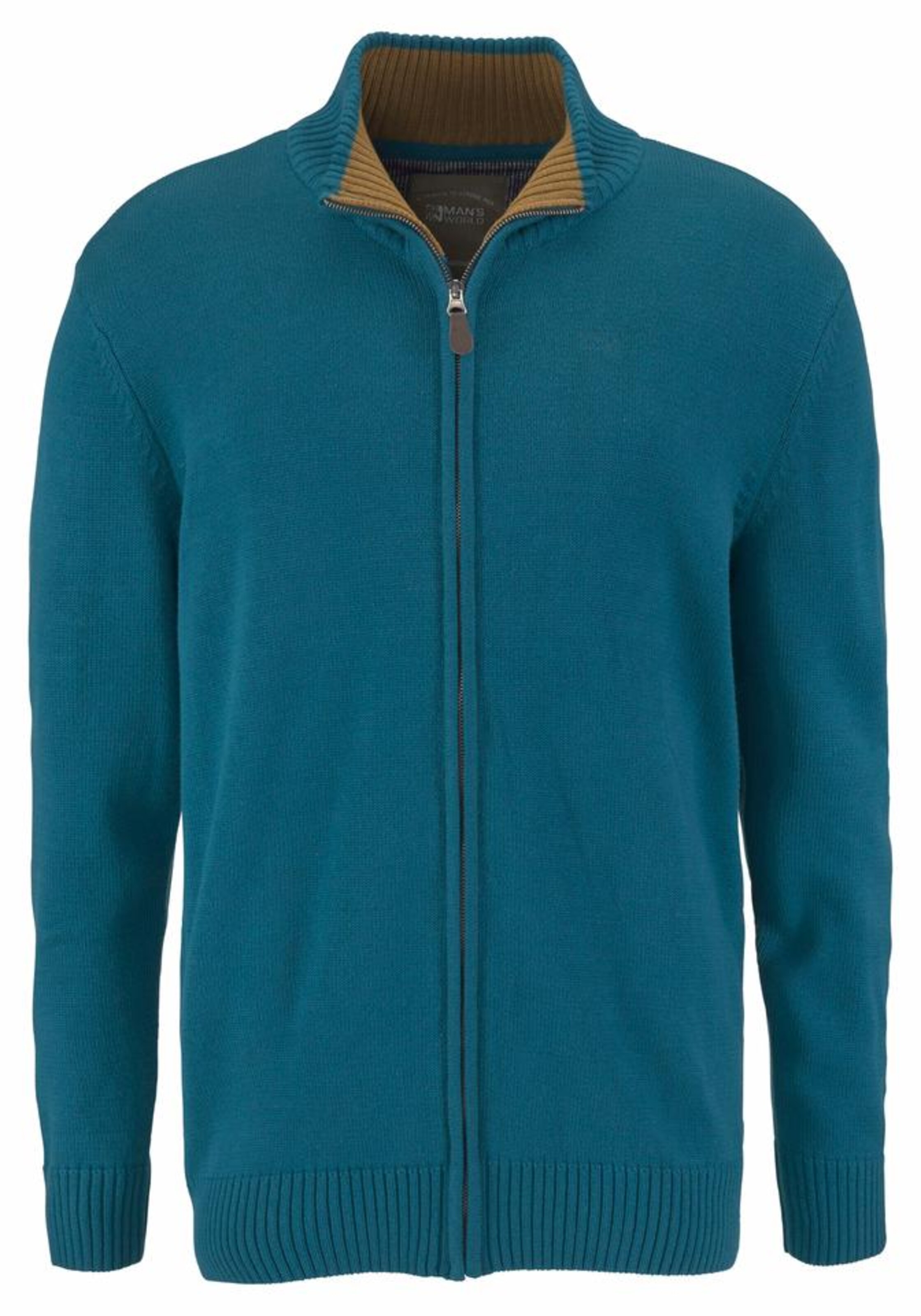 Man's World Knit Cardigan in Blue: front