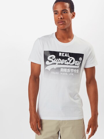 Superdry Regular fit Shirt in Wit: voorkant