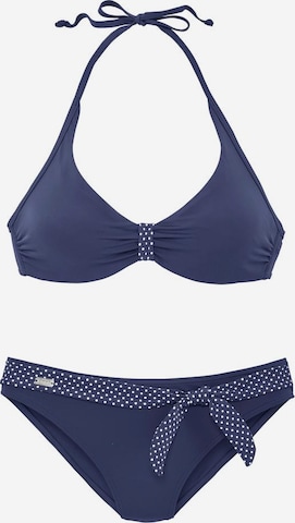 BUFFALO Triangel Bügel-Bikini in Blau: predná strana