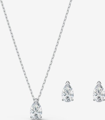 Swarovski Комплект украшений 'Attract Pear' в Серебристый: спереди