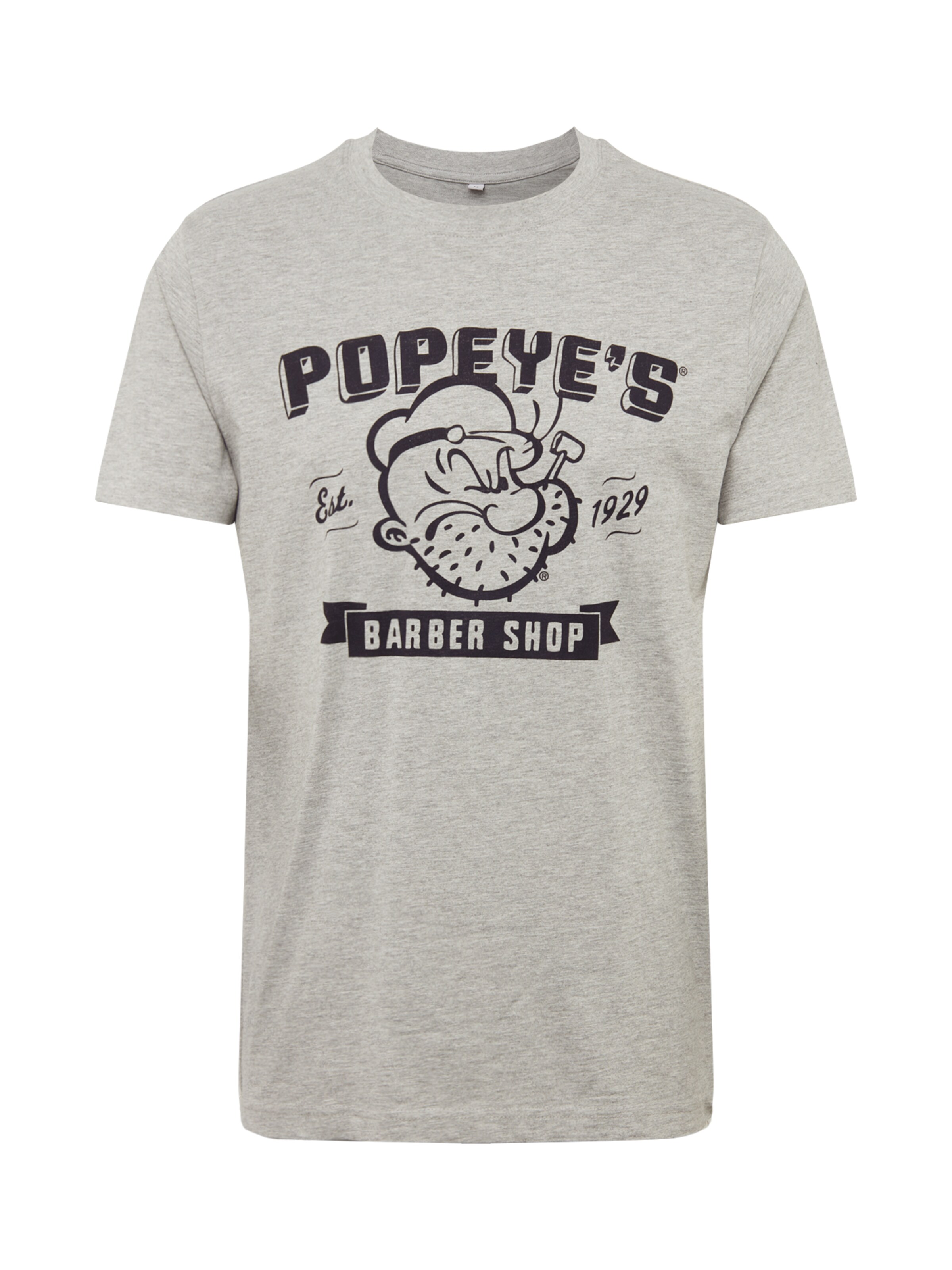 T-Shirt 'Popeye Barber Shop' Merchcode en gris : devant