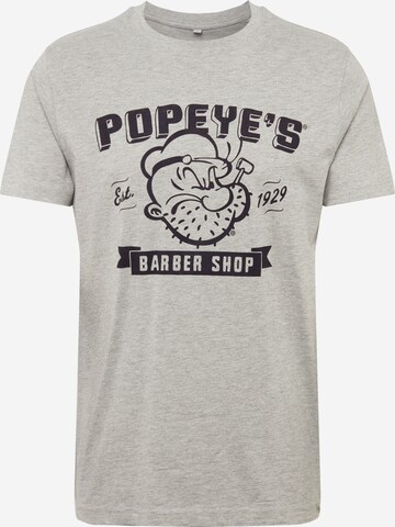 Merchcode Shirt 'Popeye Barber Shop' in Grau: predná strana