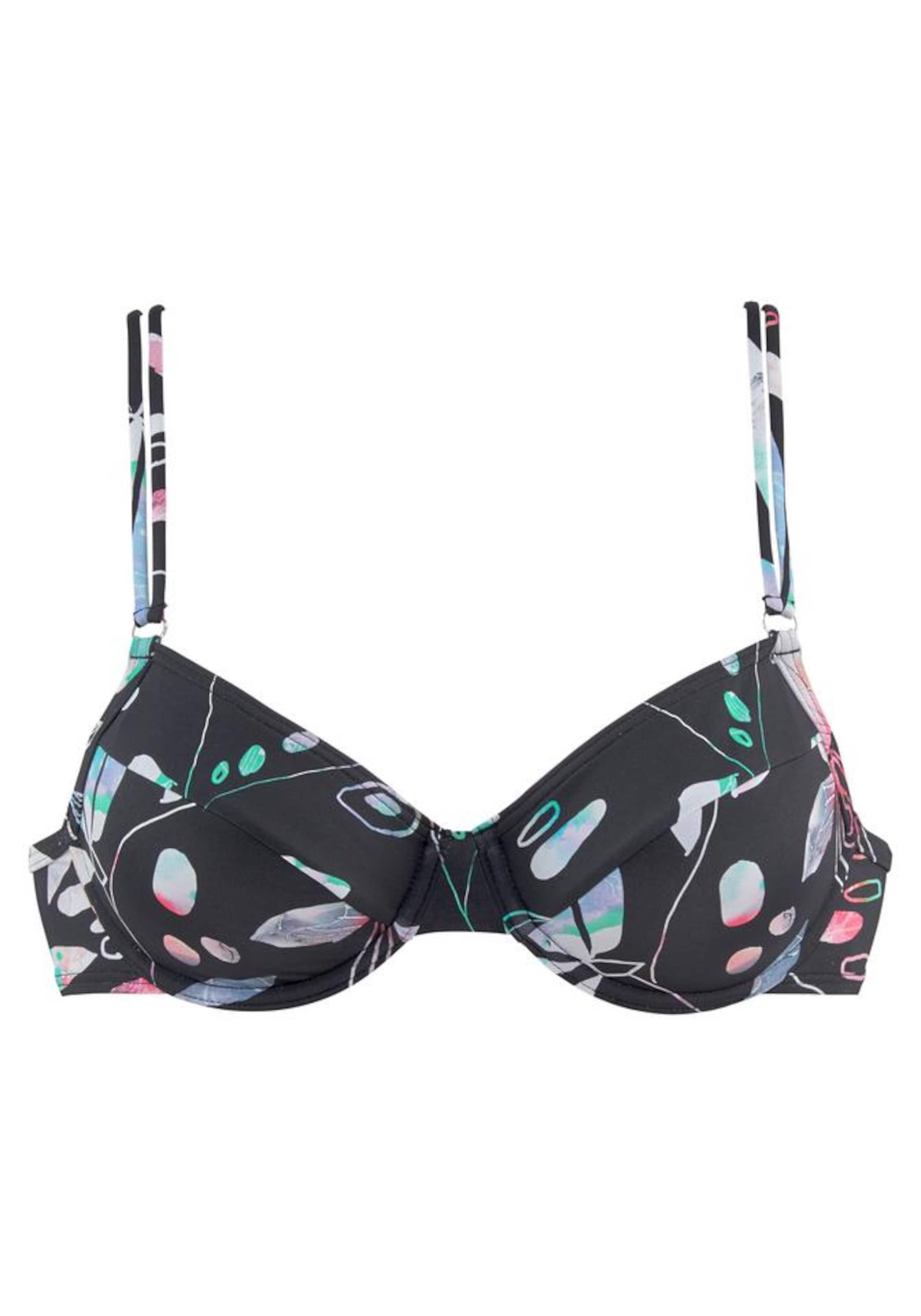 T-shirt Top per bikini 'Leaves' di SUNSEEKER in nero: frontale