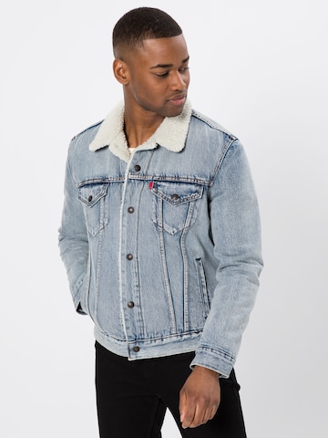 LEVI'S ® Overgangsjakke 'Type 3 Sherpa Trucker' i blå: forside